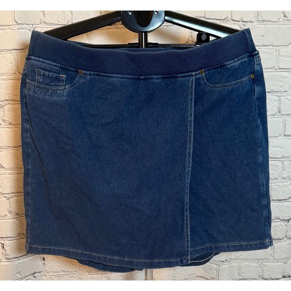 Gloria Vanderbilt Pants - Gloria Vanderbilt Womens Blue Denim Pull On Skort Size 16